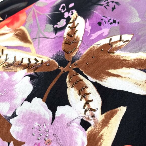 Vtg Y2K Floral Dress Asymmetrical Handkerchief Flutter Sleeve Fairy Whimsical - Picture 11 of 16